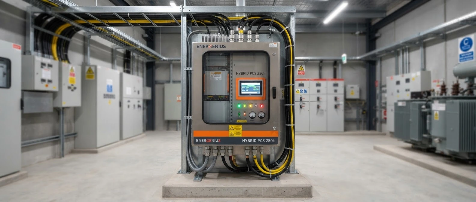Power conversion cabinet in an electrical room (representative)